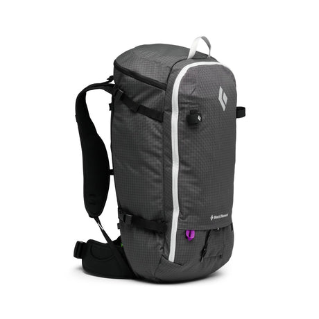 Front view of the Black Diamond Helio 38 Backpack in Carbon colour