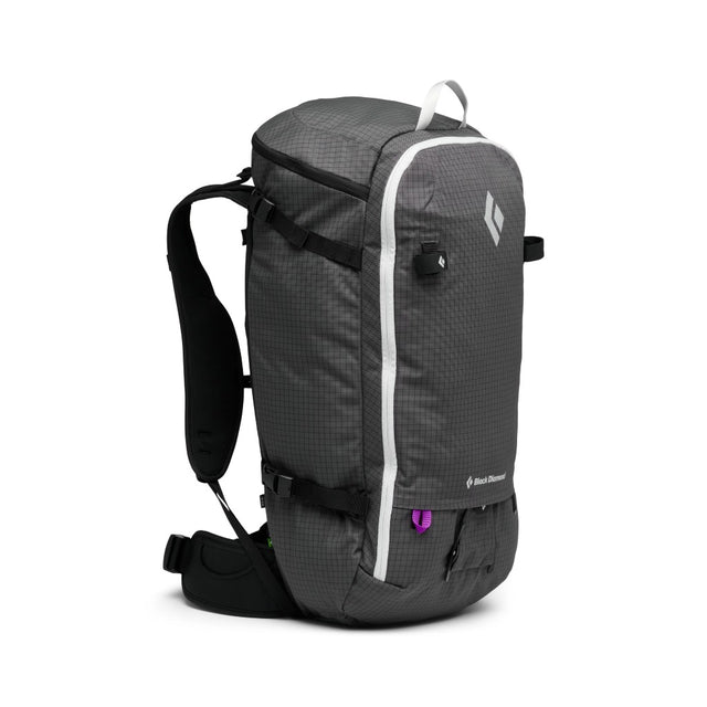 Front view of the Black Diamond Helio 38 Backpack in Carbon colour