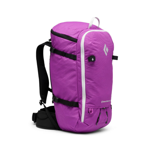 Front view of the Black Diamond Helio 38 Backpack in Piton Purple colour