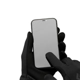 Lifestyle view of Black Diamond Midweight Screentap Liners in black colour