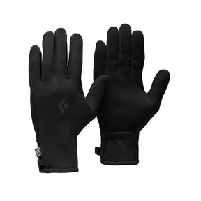 View of Black Diamond Midweight Screentap Liners in black colour