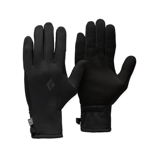 View of Black Diamond Midweight Screentap Liners in black colour