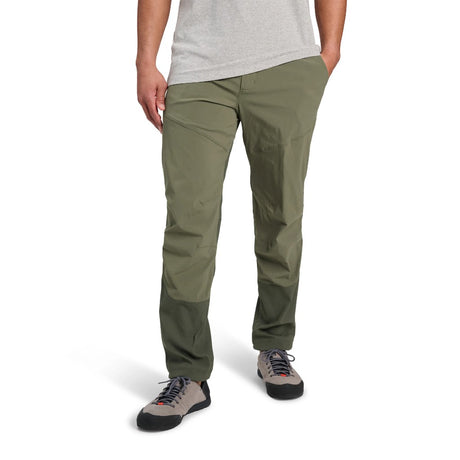 Front on-model view of Black Diamond Pursuit Hybrid Pant's men's in Tundra colour