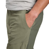 Pocket detail view of Black Diamond Pursuit Hybrid Pant's men's in Tundra colour