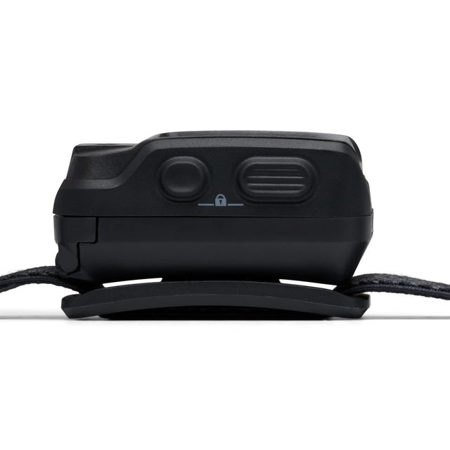 Button view of the Black Diamond spot headlamp in black colour