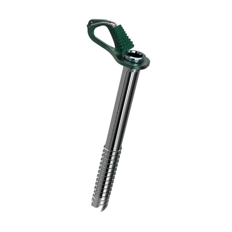 View of the Blue Ice Aero Lite Ice Screw in green colour