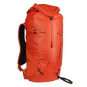 Front view of Blue Ice Firecrest 38 skiing and hiking back pack in Red Clay colour