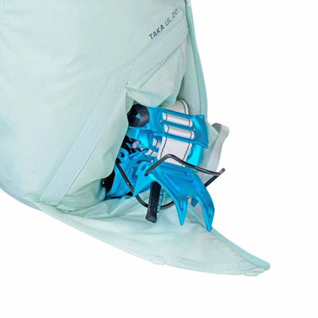 Pocket detail view of Blue Ice Taka back pack in Glacier colour