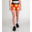 Front on-model view of women's smileys print Chicknlegs compression shorts