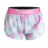 Women's ChicknLegs 1.5" split running shorts in animal cookies print