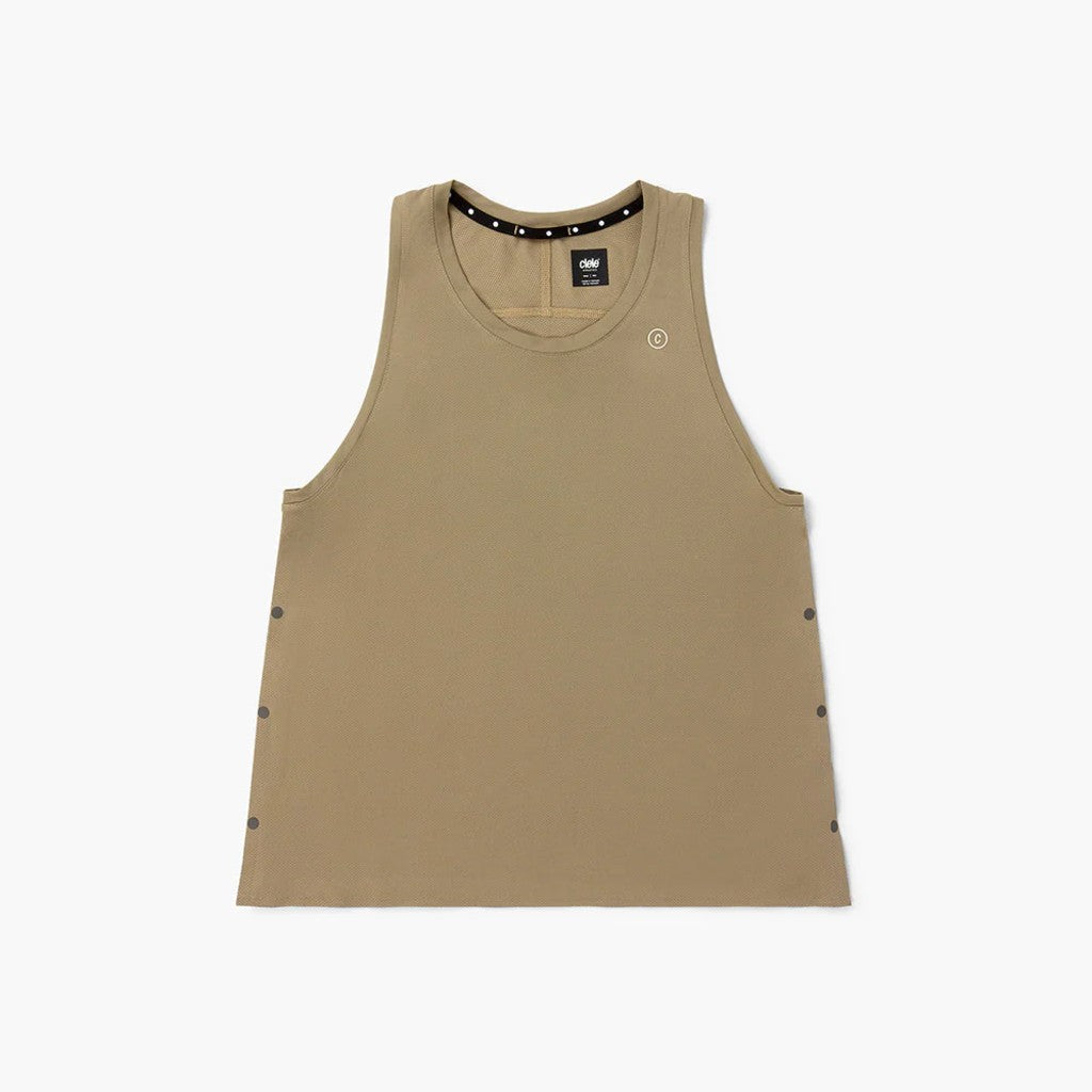 Front view of women's Ciele FSTSinglet 2 in canvas colour