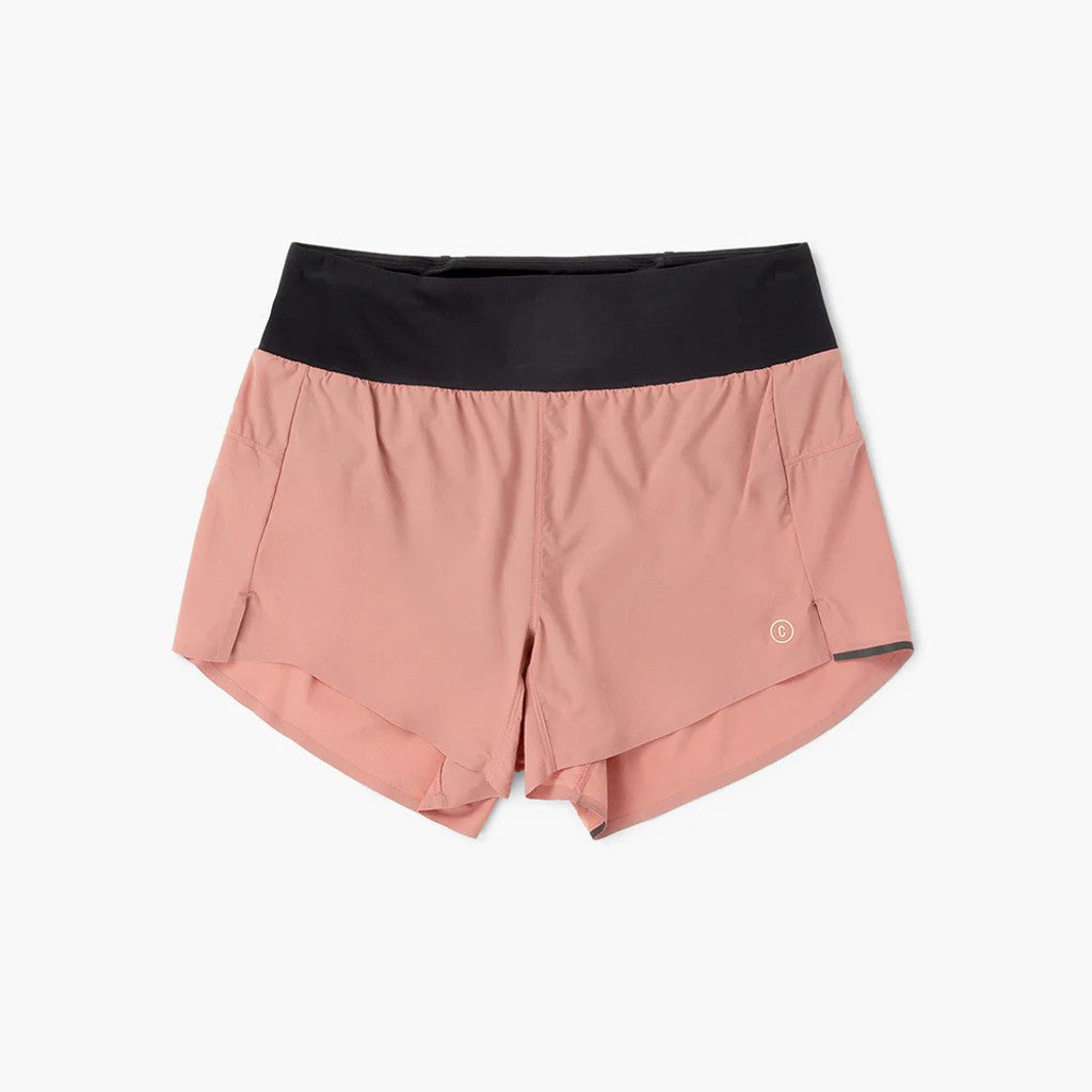 Front view of ciele women's TRNShort 4" brief 2 in rose dawn colour