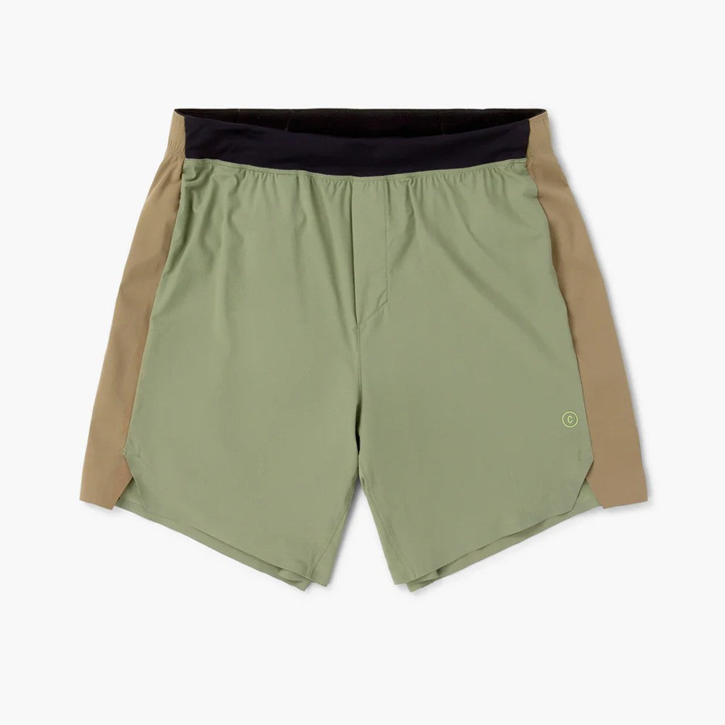 Front view of Ciele TRNShort 7" linerless 2 in toad colour