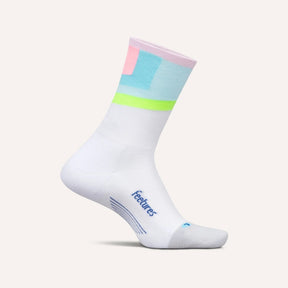 Side view of Feetures Elite LC mini crew sock in candy court colour