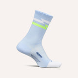 Side view of Feetures Elite ULC mini crew sock in day track colour