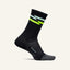 Side view of Feetures Elite ULC mini crew sock in night track colour