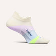 Side view of Feetures Elite ULC no show tab sock in lilac breeze colour