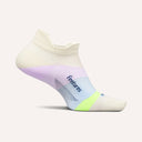 Side view of Feetures Elite ULC no show tab sock in lilac breeze colour