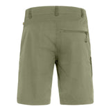 Back view of men's light olive fjallraven abisko lite shorts