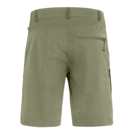 Back view of men's light olive fjallraven abisko lite shorts