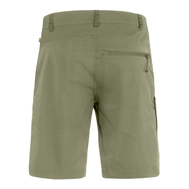 Back view of men's light olive fjallraven abisko lite shorts
