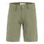Front view of men's light olive fjallraven abisko lite shorts