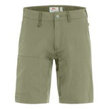Front view of men's light olive fjallraven abisko lite shorts