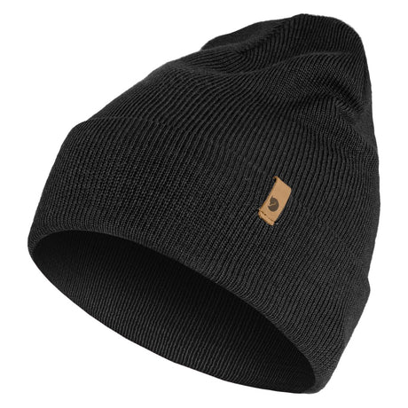 Front view of Fjallraven Classic Knit Hat in black colour