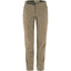 Front view of Fjallraven women's high coast trail trousers in suede brown colour