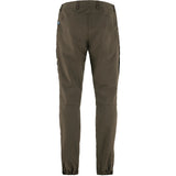 Back view of men's dark olive fjallraven keb agile trousers