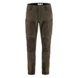 Front view of men's dark olive fjallraven keb agile trousers
