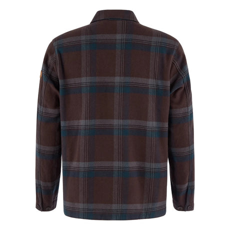 Back view of Fjallraven Singi Flannel overshirt men's in black oak colour