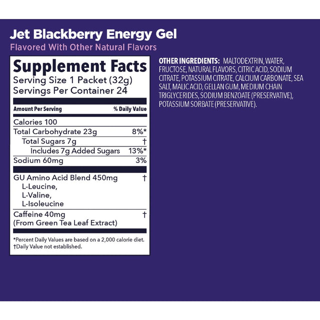 Jet blackberry GU energy gel nutrition information