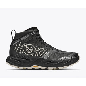Side view of Hoka Speedgoat 7 Hike GTX women's boot in black alabaster colour