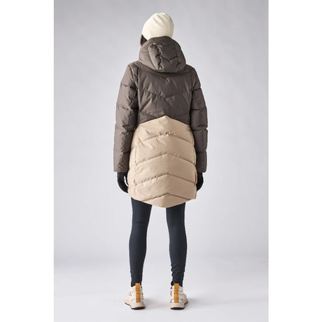 Back on-model view of Inyeva Ayaba IV down jacket women's in night owl/silt cb colour