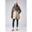 Front on-model view of Inyeva Ayaba IV down jacket women's in night owl/silt cb colour
