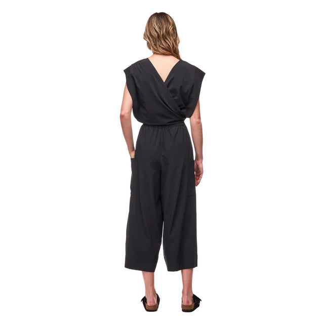 Back view on-model of Indyeva Byza Jumpsuit in black colour