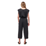 Back view on-model of Indyeva Byza Jumpsuit in black colour