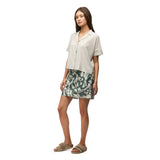 Front view on-model of Indyeva Havada Shirt in oyster colour