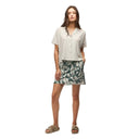 Front view on-model of Indyeva Havada Shirt in oyster colour