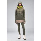 On-model front view of Indyeva Women's Linoa Tunic in Agate/Limetta CB colour
