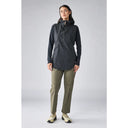 On-model front view of Indyeva Women's Linoa Tunic in Black colour