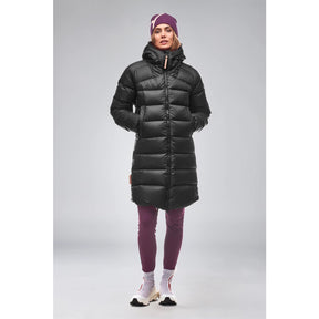 Front on-model view of Indyeva Neburo Down Jacket women's in black colour