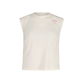 Front view of Maloja women's BersebaM Running Tank in shaded white colour