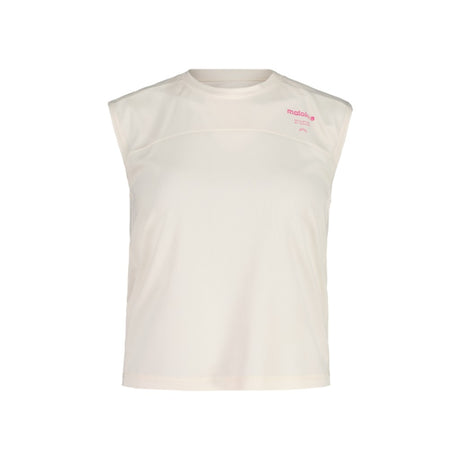 Front view of Maloja women's BersebaM Running Tank in shaded white colour