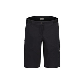 Front view of Maloja's women's fingerkrautM cycle shorts in deep black colour