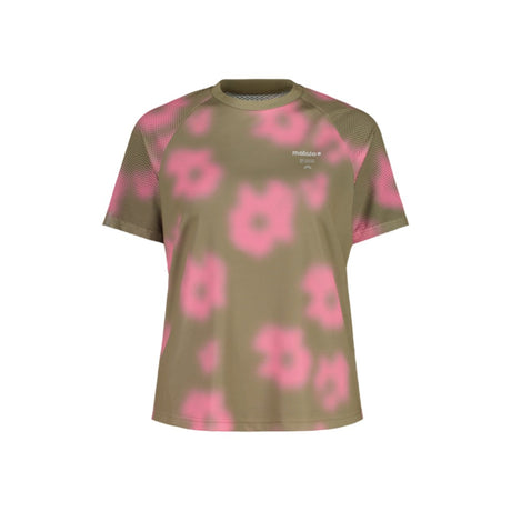Front view of women's maloja LancyM running tee in warm shadow colour