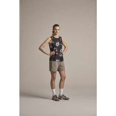 Front view of women's Maloja OniipaM running shorts in warm shadow colour