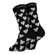Maloja's ResinaM. socks in deep black colour with white hearts