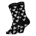 Maloja's ResinaM. socks in deep black colour with white hearts
